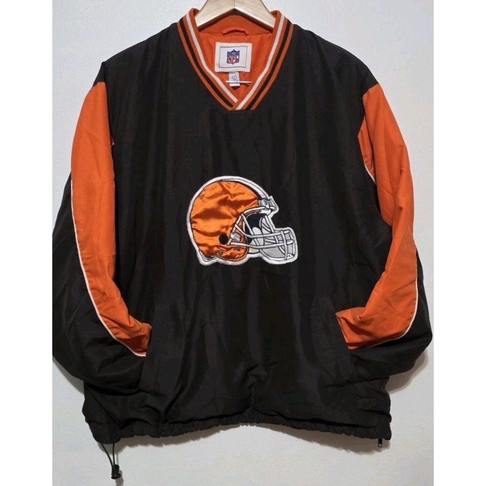 Vintage NFL Cleveland Browns Embroidered Colorblock Jacket Sz XL Mens Football